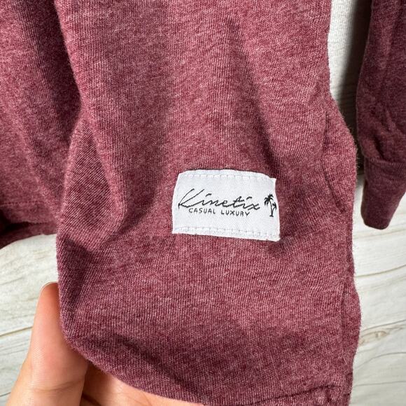 Kinetix Casual Luxury Wine Red Long Sleeve Pullover Hoodie Tee Size Medium - Picture 2 of 9